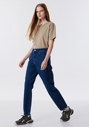 TWİST Koyu İndigo Kadın Mom Fit Jean Pantolon