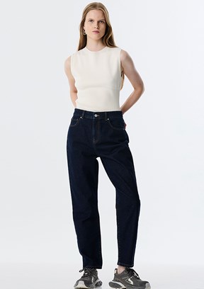 TWİST Lacivert Kadın Mom Fit Jean Pantolon