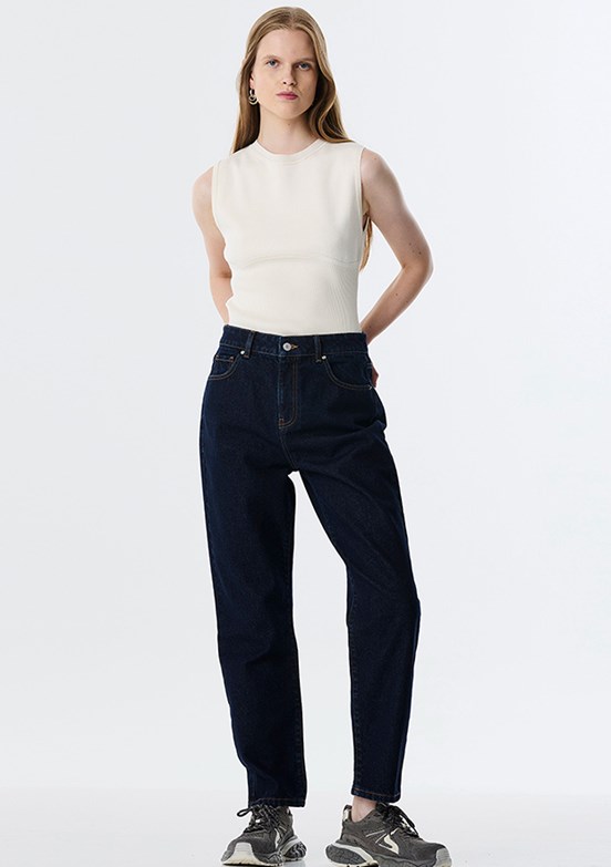 TWİST Lacivert Kadın Mom Fit Jean Pantolon