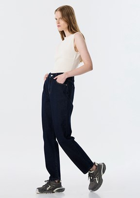 TWİST Lacivert Kadın Mom Fit Jean Pantolon