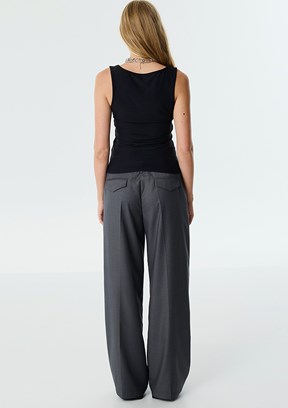TWİST Siyah Kadın Askılı Basic T-shirt