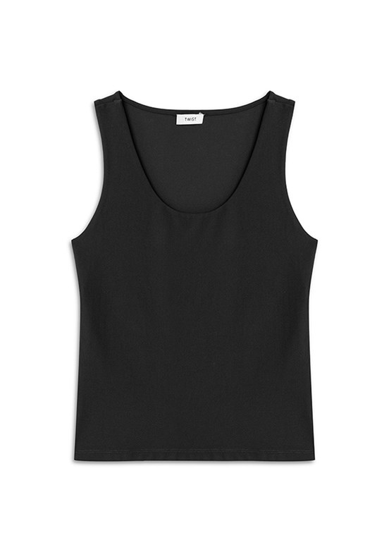 TWİST Siyah Kadın Askılı Basic T-shirt