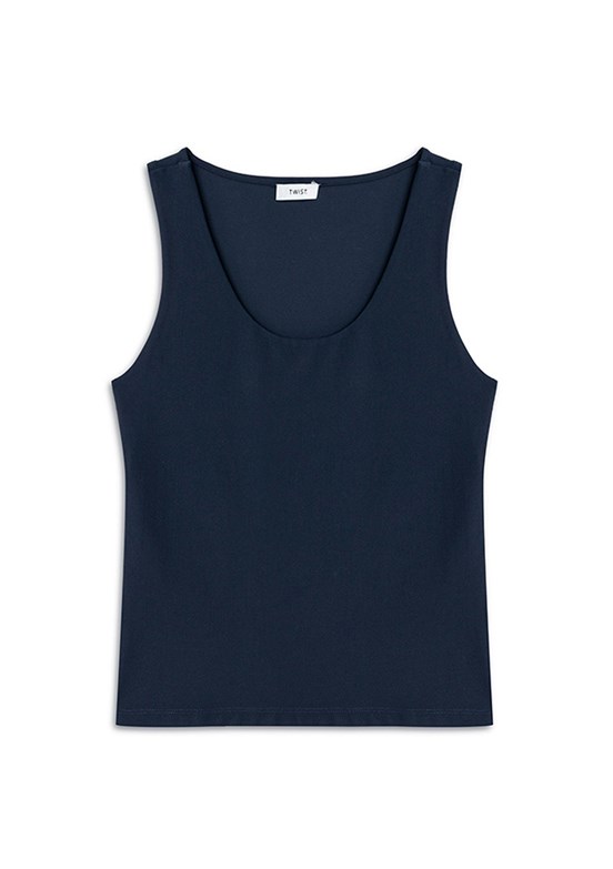 TWİST Lacivert Kadın Askılı Basic T-shirt