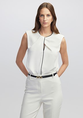 İPEKYOL Beyaz Kadın Basic Bluz