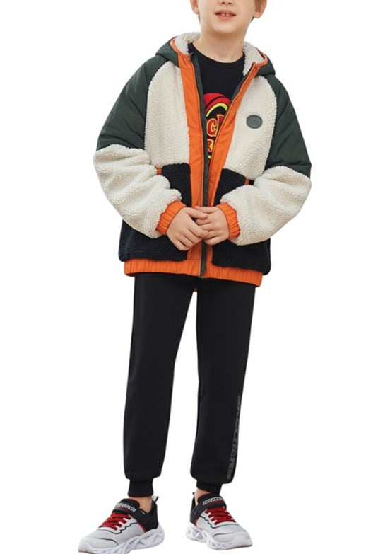 SKECHERS B Sherpa Haki Erkek Çocuk Kapüşonlu Mont