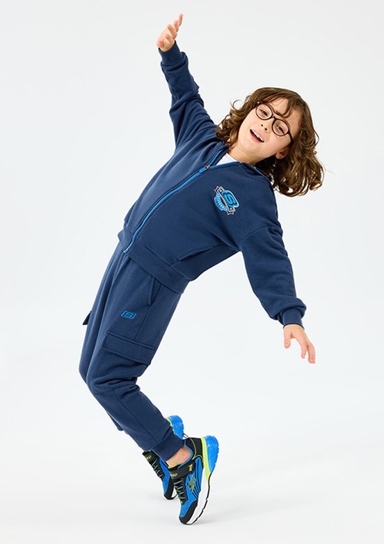 SKECHERS Lacivert Erkek Çocuk B Full Zıp Kapüşonlu Sweatshirt