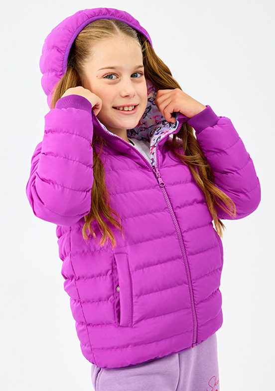 SKECHERS Mor Kız Çocuk G Double Sided Şişme Mont