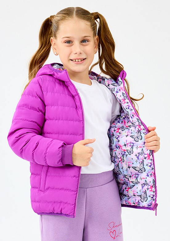 SKECHERS Mor Kız Çocuk G Double Sided Şişme Mont