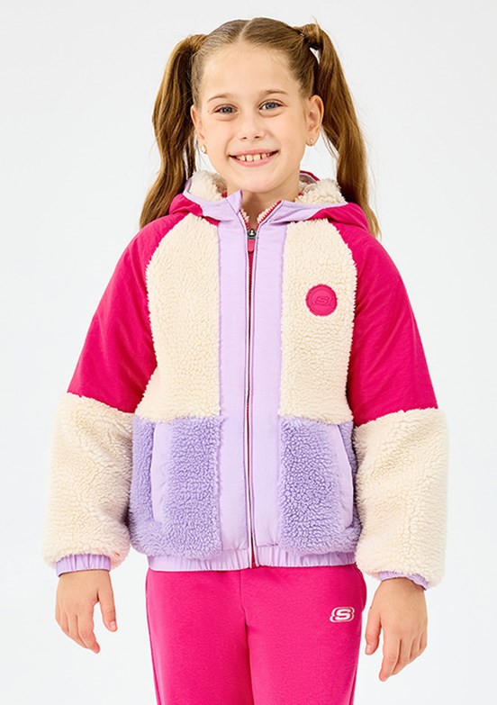 SKECHERS Pembe Kız Çocuk Fermuarlı G Sherpa Kapüşonlu Mont
