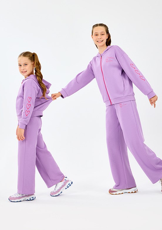 SKECHERS Mor Kız Çocuk Fermuarlı G Lw Fleece Full Zıp Kapüşonlu Sweatshirt