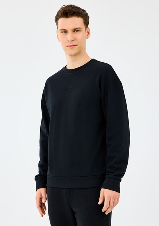 SKECHERS Siyah Erkek Bisiklet Yaka Sweatshirt