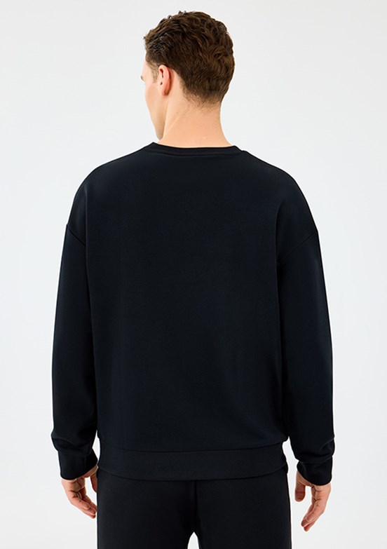 SKECHERS Siyah Erkek Bisiklet Yaka Sweatshirt