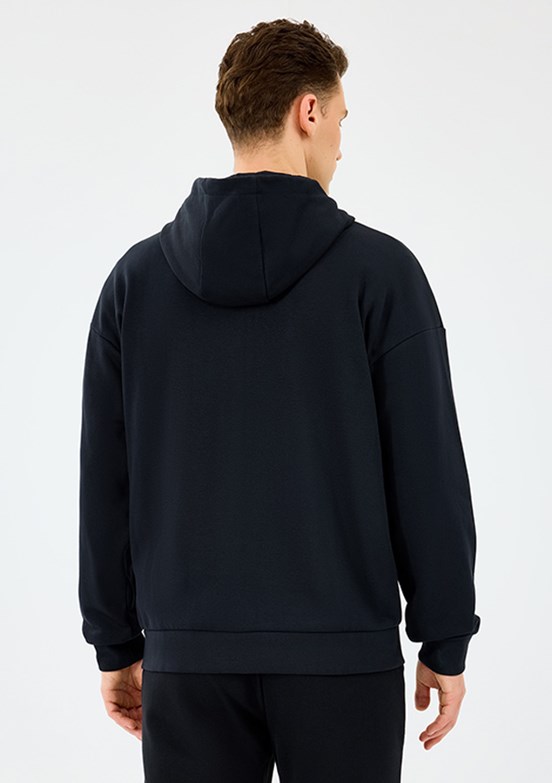 SKECHERS Siyah Erkek Fermuarlı Kapüşonlu Sweatshirt