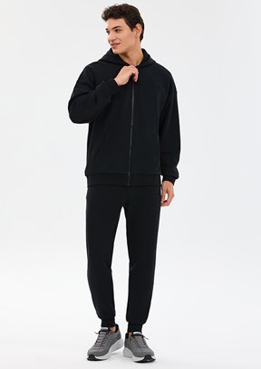 SKECHERS M Essential Full Zip Hoodie Sweatshirt - S2610014-3817 Erkek Siyah Fermuarlı Kapşonlu Sweatshirt