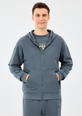 SKECHERS M Essential Full Zip Gri Erkek Fermuarlı Kapşonlu Sweatshirt