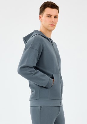SKECHERS M Essential Full Zip Gri Erkek Fermuarlı Kapşonlu Sweatshirt