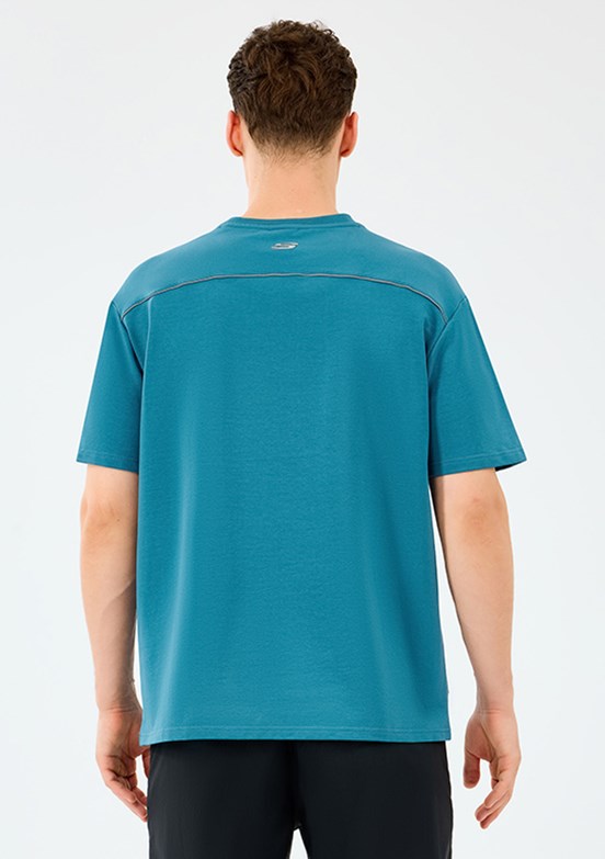 SKECHERS Mavi Erkek Baskılı T-Shirt