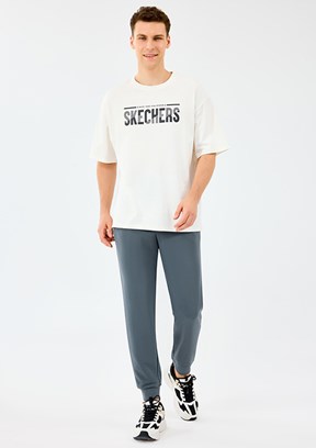 SKECHERS Beyaz Erkek Baskılı T-Shirt