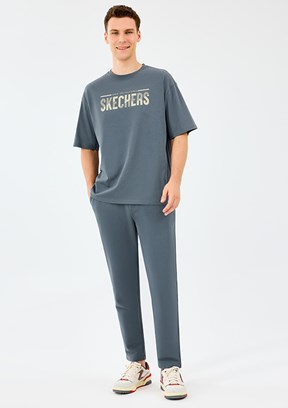 SKECHERS Gri Erkek Baskılı T-Shirt