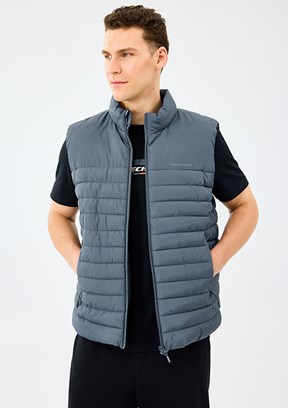 SKECHERS M Outerwear Polar Lining Paded Vest - S242212-3998 Erkek Gri Şişme Yelek