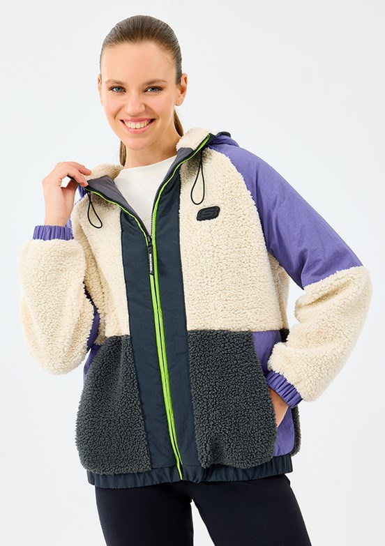 SKECHERS W Outdoor Fleece Full Zip Sher Pembe Kadın Polar Mont