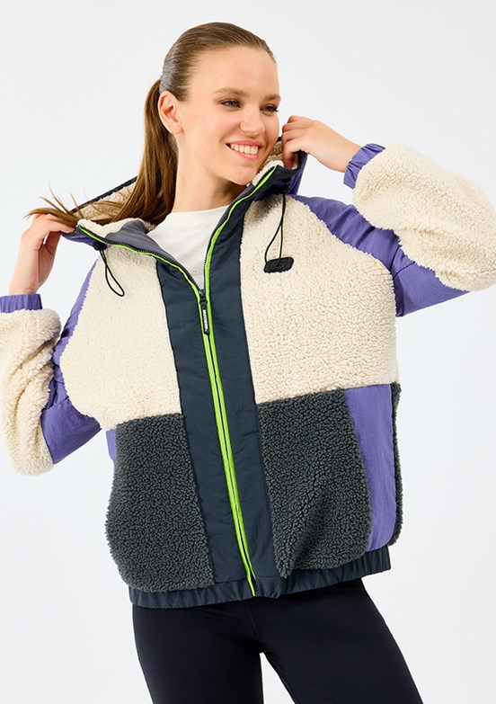 SKECHERS W Outdoor Fleece Full Zip Sher Pembe Kadın Polar Mont