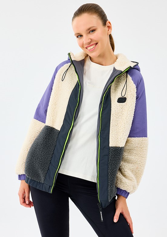 SKECHERS W Outdoor Fleece Full Zip Sher Pembe Kadın Polar Mont