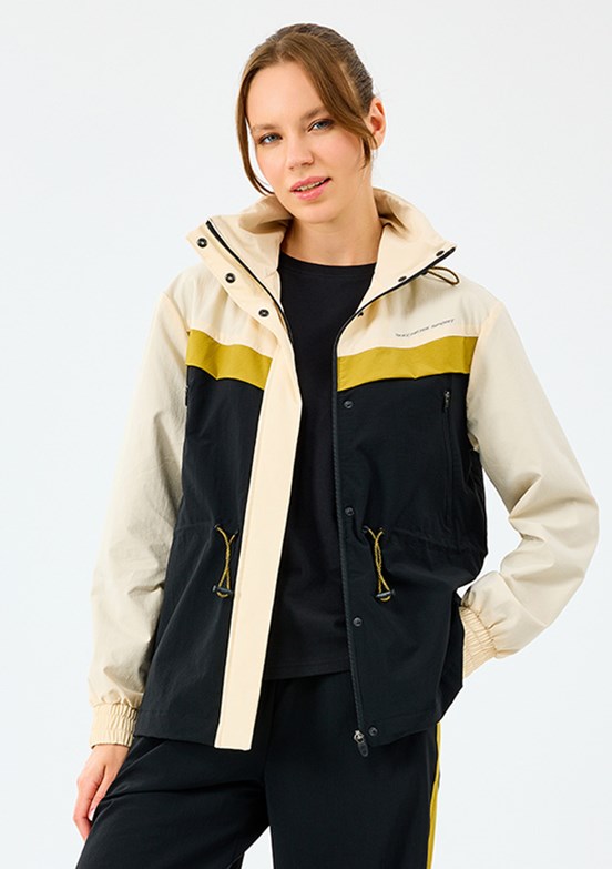 SKECHERS Ekru Kadın W Adjustable Waisted Full Zip Fermuarlı Mont