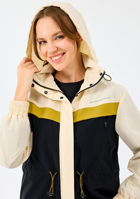 SKECHERS Ekru Kadın W Adjustable Waisted Full Zip Fermuarlı Mont