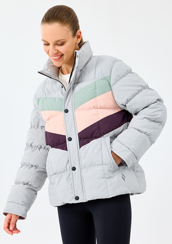 SKECHERS Gri Kadın W Puffer Şişme Mont