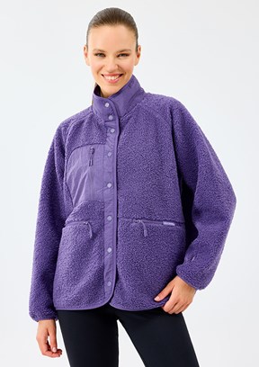 SKECHERS Mor Kadın W Woven Detailed Pull Over Baskılı Mont