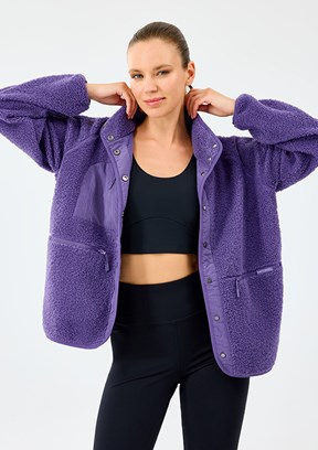 SKECHERS Mor Kadın W Woven Detailed Pull Over Baskılı Mont