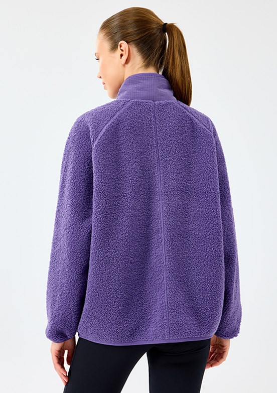 SKECHERS Mor Kadın W Woven Detailed Pull Over Baskılı Mont