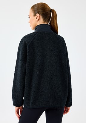 SKECHERS Siyah Kadın W Woven Detailed Pull Over Baskılı Mont