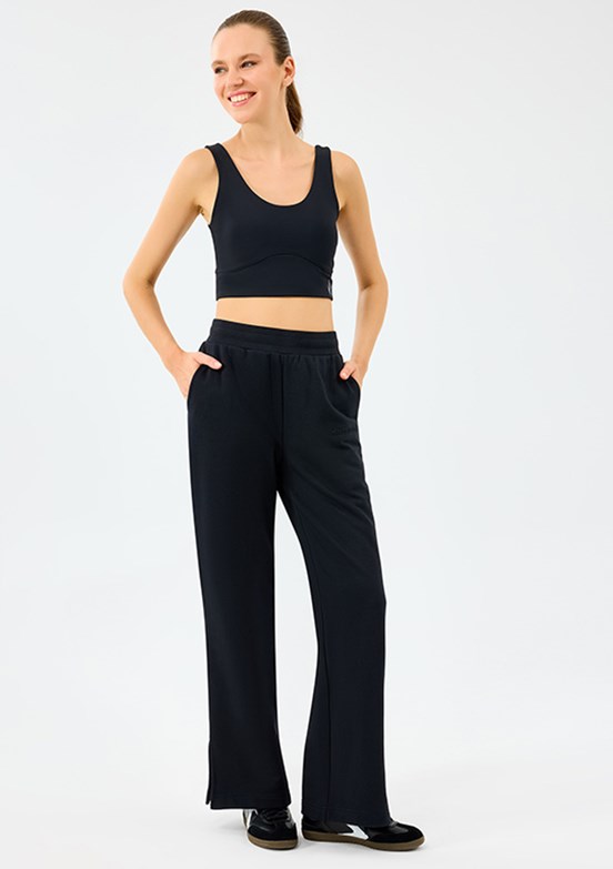 SKECHERS Siyah Kadın W Essential Wide Leg Eşofman Altı