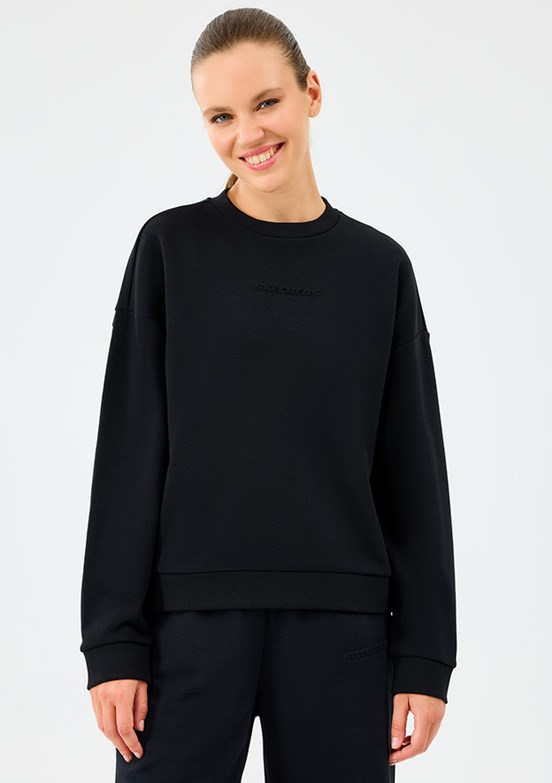 SKECHERS Siyah Kadın Bisiklet Yaka Sweatshirt