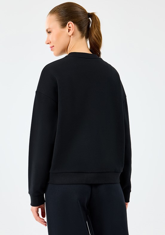 SKECHERS Siyah Kadın Bisiklet Yaka Sweatshirt