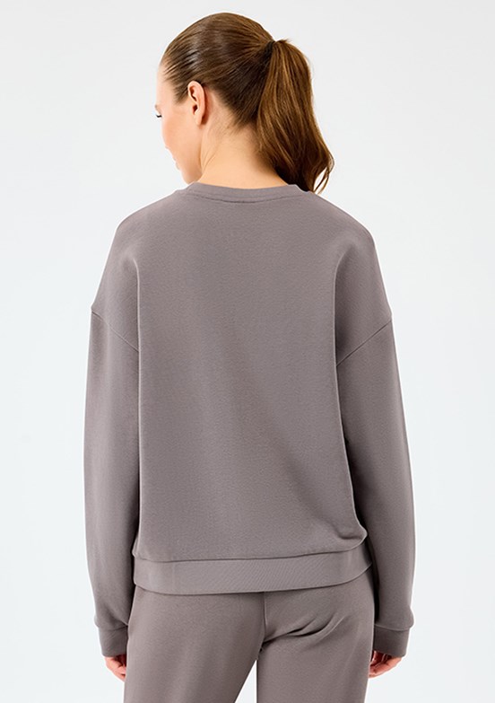 SKECHERS Gri Kadın Bisiklet Yaka Sweatshirt