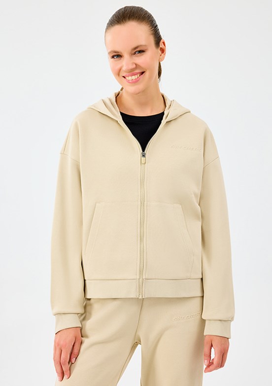 SKECHERS Gri Kadın Fermuarlı Sweatshirt