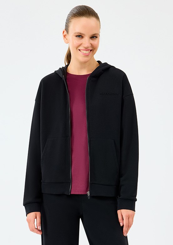 SKECHERS Siyah Kadın Fermuarlı Sweatshirt