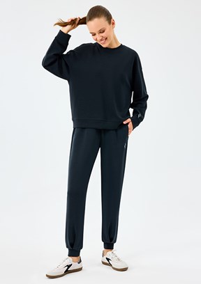SKECHERS Siyah Kadın Lounge Loose Bisiklet Yaka Sweatshirt