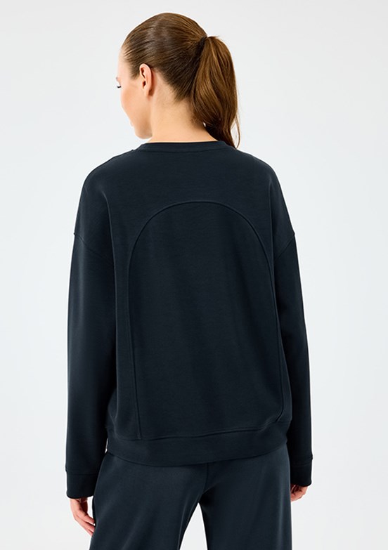 SKECHERS Siyah Kadın Lounge Loose Bisiklet Yaka Sweatshirt