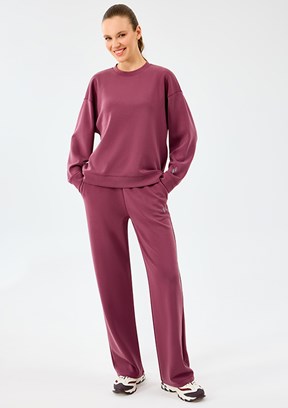 SKECHERS Bordo Kadın W Lounge Loose Crew Neck Bisiklet Yaka Sweatshirt