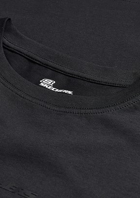 SKECHERS W Soft Touch V Neck Asymmetric - S2520064-3817 Kadın Siyah Baskılı Sweatshirt