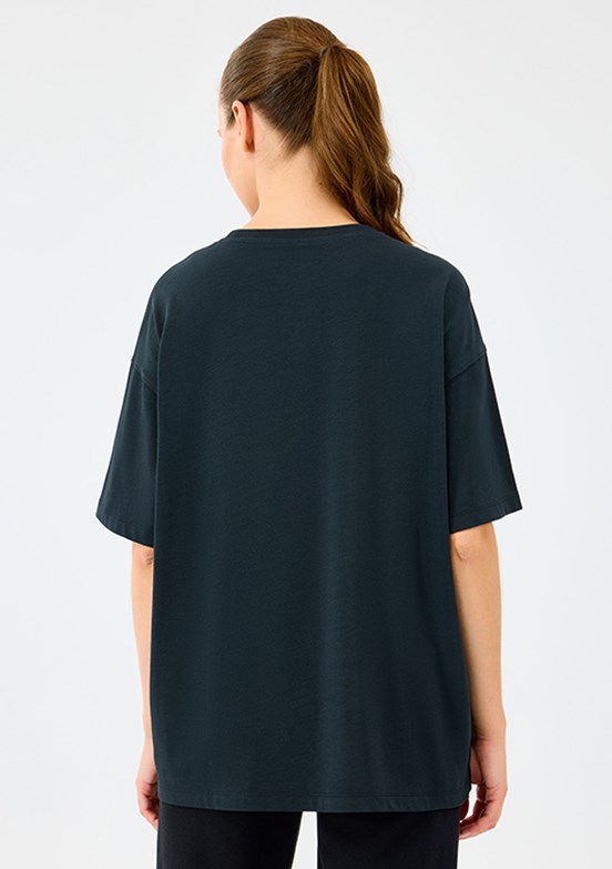 SKECHERS Siyah Kadın W Heavy Fabric Baskılı T-Shirt