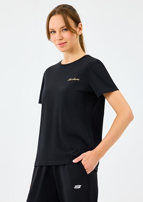 SKECHERS Siyah Kadın W Light Fabric Baskılı T-Shirt