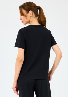 SKECHERS Siyah Kadın W Light Fabric Baskılı T-Shirt
