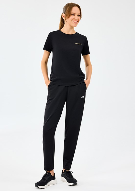 SKECHERS Siyah Kadın W Light Fabric Baskılı T-Shirt