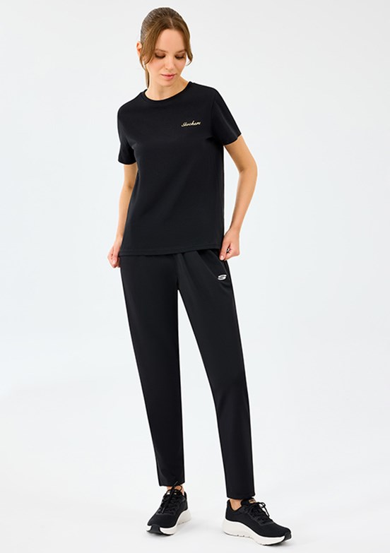 SKECHERS Siyah Kadın W Light Fabric Baskılı T-Shirt