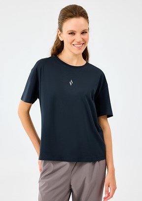 SKECHERS Siyah Kadın W Light Fabric Baskılı T-Shirt